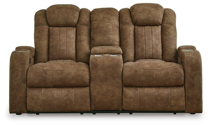 Wolfridge Power Reclining Loveseat 6070318 Brown/Beige Contemporary Motion Upholstery By AFI - sofafair.com