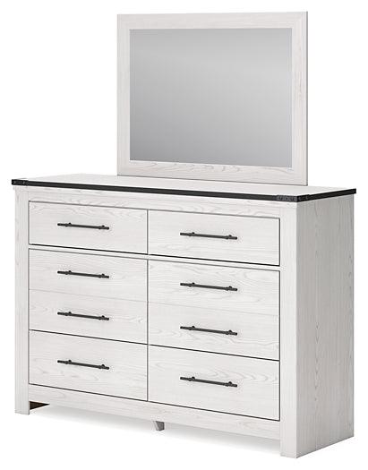 B1446B1 White Casual Schoenberg Dresser and Mirror By AFI - sofafair.com