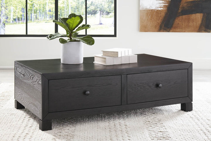Foyland Coffee Table T989-20 Black/Gray Casual Cocktail Table By Ashley - sofafair.com