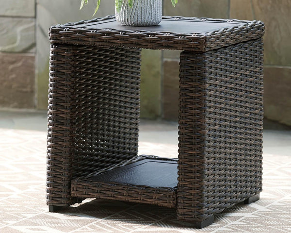 Grasson Lane End Table P783-702 Brown/Beige Contemporary Outdoor End Table By Ashley - sofafair.com