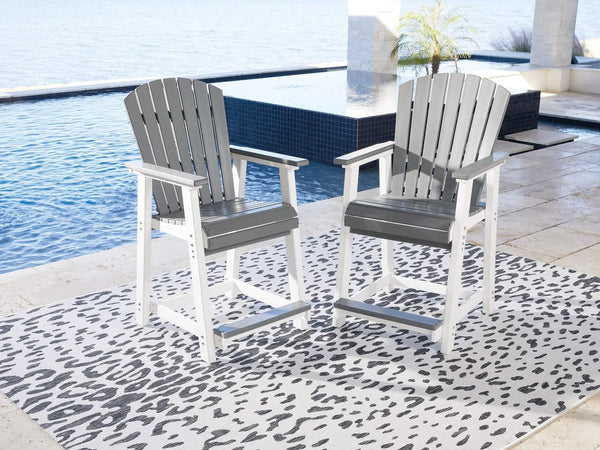 Transville Outdoor Counter Height Bar Stool (Set of 2) P210-124 White Casual Outdoor Counter Barstool By Ashley - sofafair.com