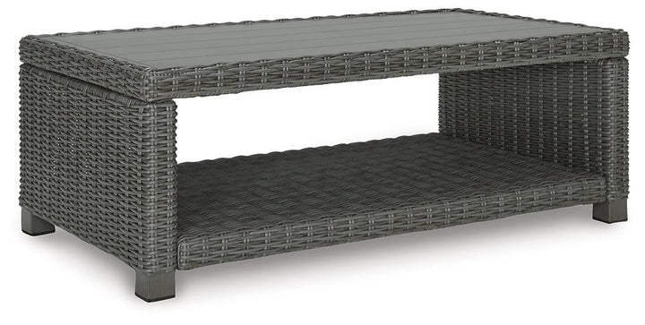 Elite Park Outdoor Coffee Table P518-701 Black/Gray Casual Outdoor Cocktail Table By Ashley - sofafair.com