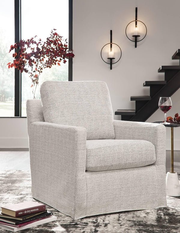 Nenana Next-Gen Nuvella Swivel Glider Accent Chair A3000644 White Casual Motion Upholstery By AFI - sofafair.com