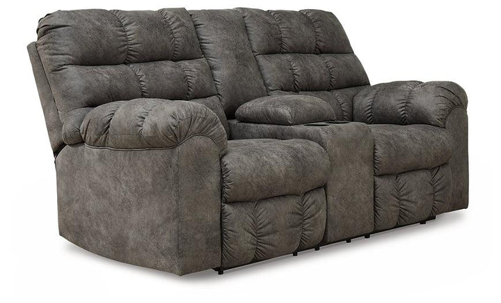 Derwin Reclining Loveseat with Console 2840294 Black/Gray Contemporary Motion Upholstery By Ashley - sofafair.com