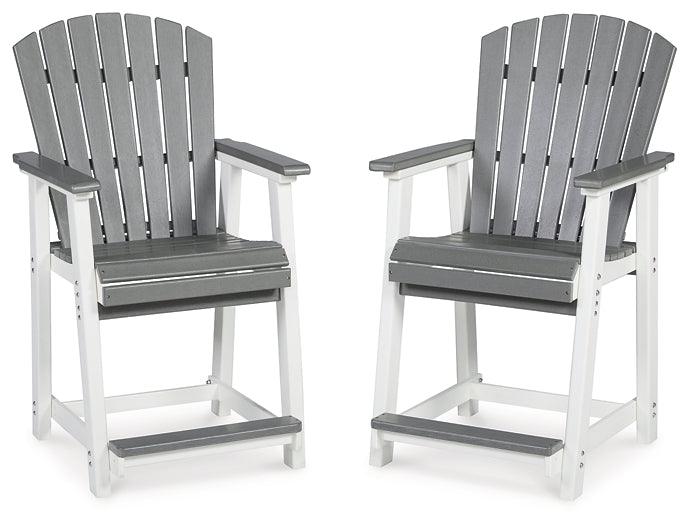 Transville Outdoor Counter Height Bar Stool (Set of 2) P210-124 White Casual Outdoor Counter Barstool By Ashley - sofafair.com