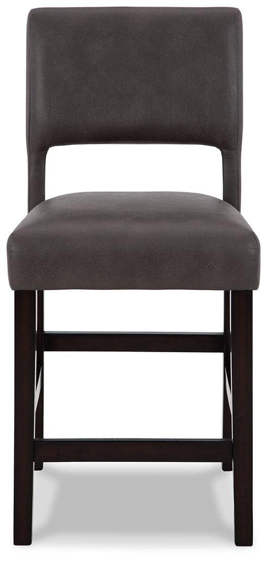 Leektree Counter Height Bar Stool D470-424 Black/Gray Contemporary Barstool By Ashley - sofafair.com