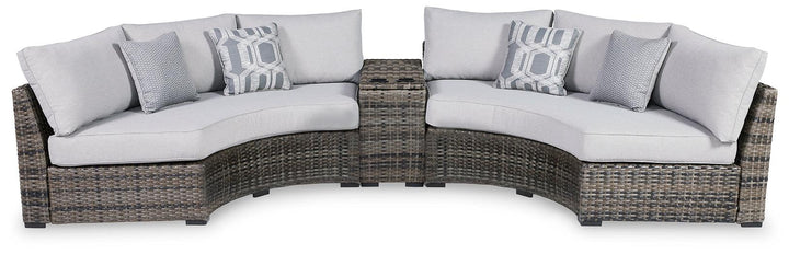 P459P6 Black/Gray Casual Harbor Court 3-Piece Outdoor Sectional By Ashley - sofafair.com