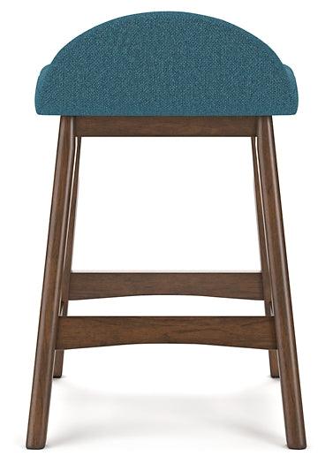 Lyncott Counter Height Bar Stool D615-324 Blue Contemporary Barstool By Ashley - sofafair.com