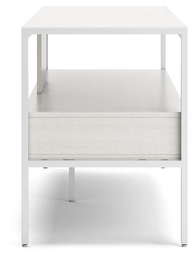 W162-68 White Contemporary Deznee 60" TV Stand By Ashley - sofafair.com