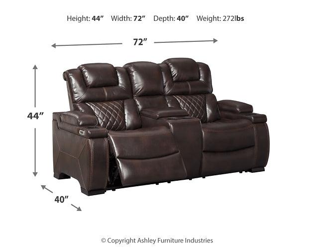 Warnerton Power Reclining Sofa and Loveseat 75407U2 Brown/Beige Contemporary Motion Upholstery Package By Ashley - sofafair.com