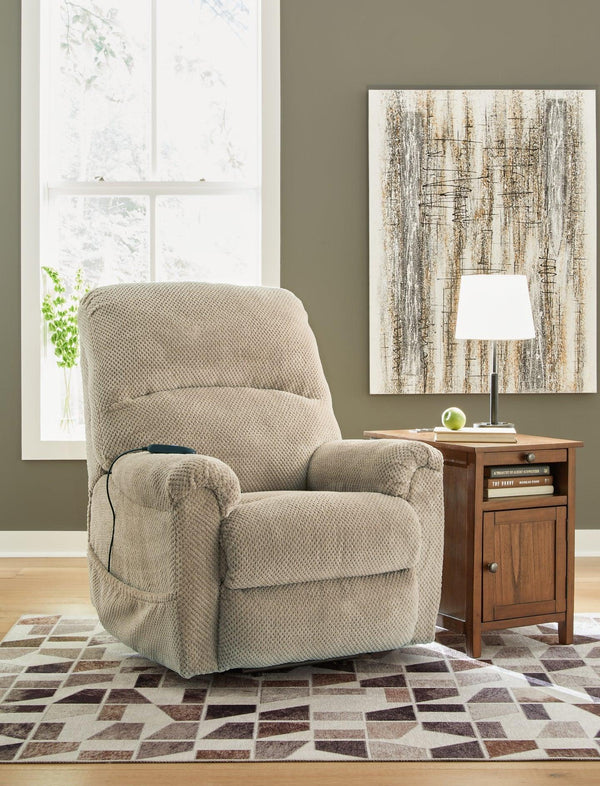 Shadowboxer Power Lift Recliner 4710312 Toast Contemporary Motion Recliners - Free Standing By AFI - sofafair.com