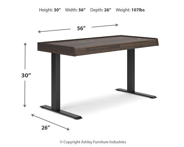 Zendex 55" Adjustable Height Desk H304-29 Brown/Beige Contemporary Home Office Cases By Ashley - sofafair.com