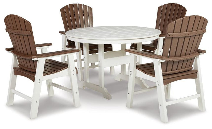 Crescent Luxe Outdoor Dining Table with 4 Chairs P207P4 White Contemporary Outdoor Package By Ashley - sofafair.com