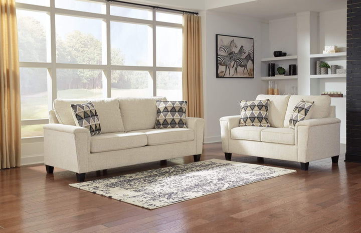 Abinger Sofa and Loveseat 83904U1 Brown/Beige Contemporary Stationary Upholstery Package By Ashley - sofafair.com