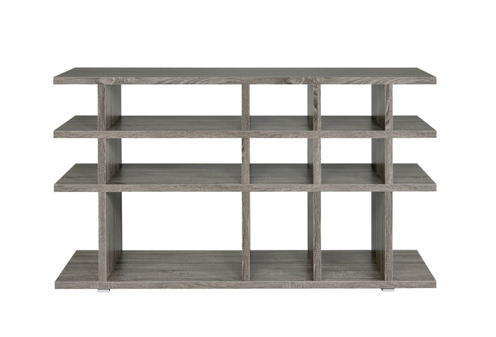 Home office : bookcases 800359 Weathered grey Rustic Bookcase1 By coaster - sofafair.com
