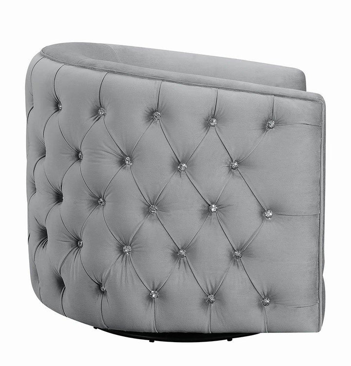 904087 Silver Modern grey swivel accent chair By coaster - sofafair.com