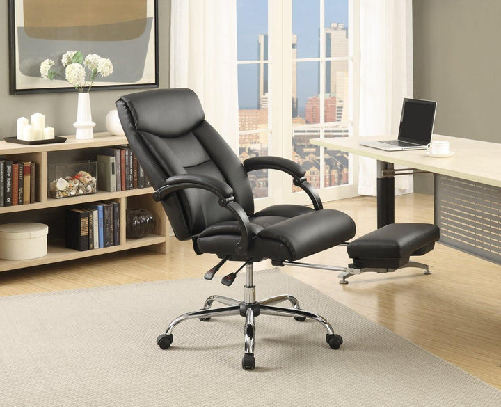 Home office : chairs 801318 Black Casual leatherette office chair By coaster - sofafair.com