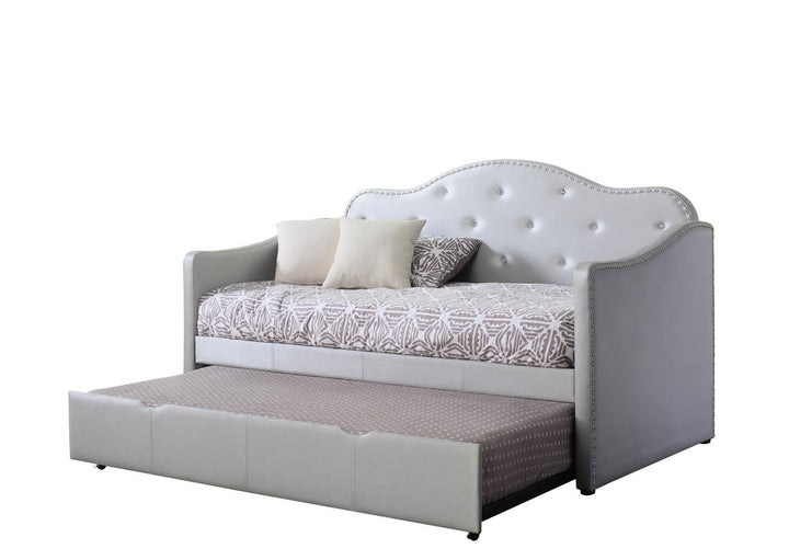 300629 Light grey Hollywood Glam Twin daybed with trundle By coaster - sofafair.com