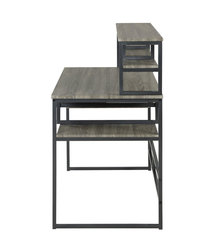 Kristin 802488 Weathered taupe Industrial computer desk By coaster - sofafair.com