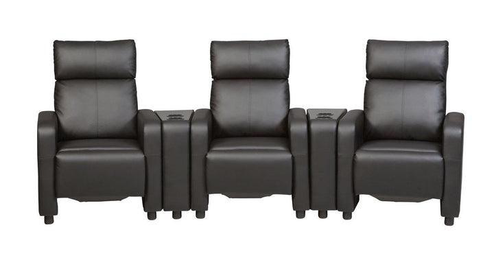 Toohey home theater 600181 Black leatherette leatherette recliners By coaster - sofafair.com