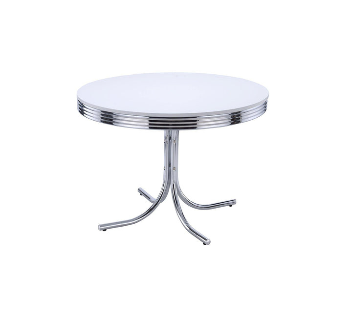 Retro 2388 White metal Dining Table1 By coaster - sofafair.com