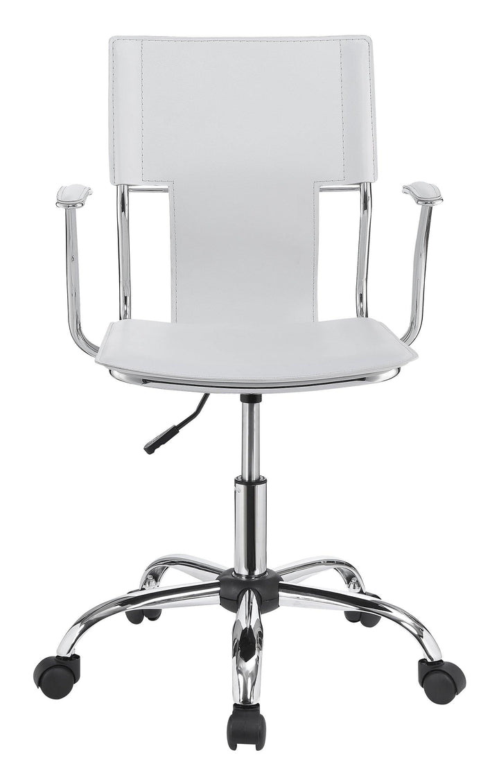 Home office : chairs 801363 White Contemporary leatherette office chair By coaster - sofafair.com