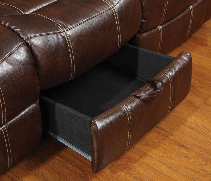 Myleene motion 603021 Chestnut Casual leatherette motion sofas By coaster - sofafair.com
