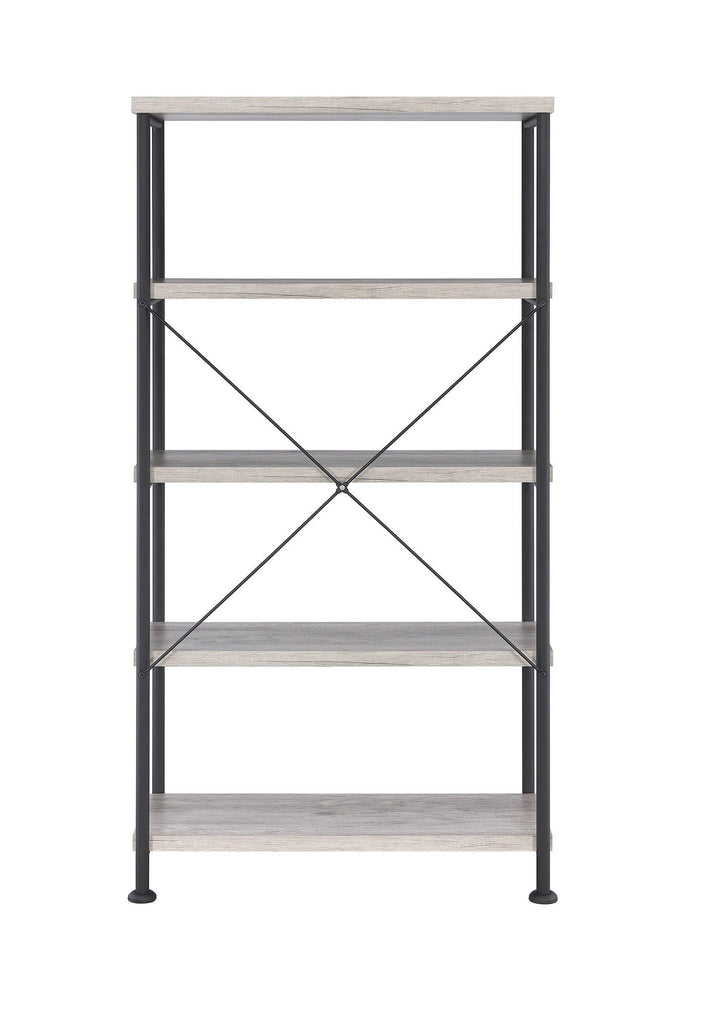 Analiese 801546 Grey driftwood Rustic Bookcase1 By coaster - sofafair.com