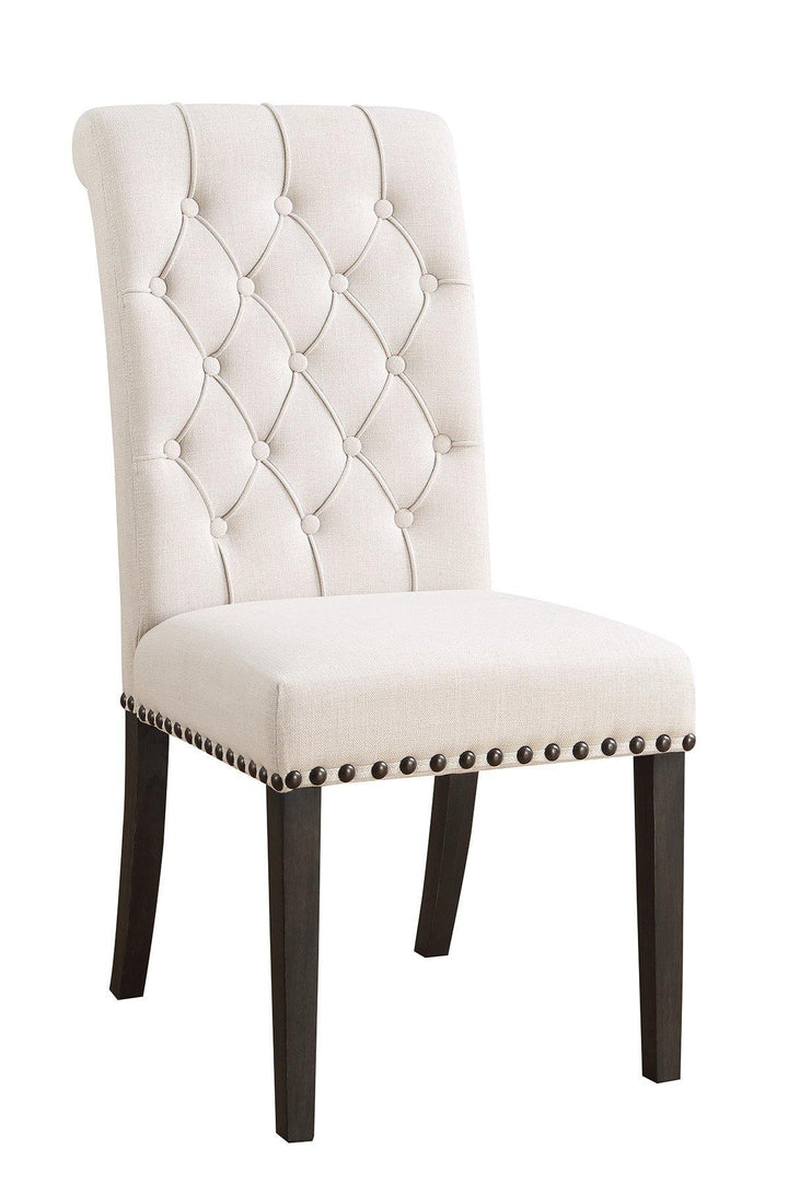 Weber traditional smokey black upholstered side chair 107286 Smokey black Dining Chair1 By coaster - sofafair.com