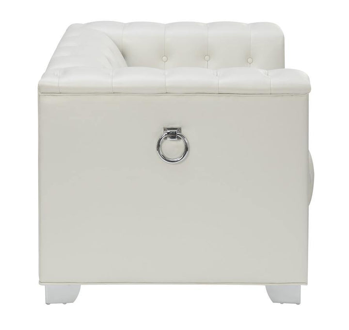 Chaviano 505393 Pearl white Chair1 By coaster - sofafair.com