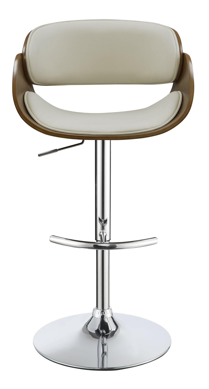 104966 Walnut metal Modern ecru adjustable bar stool By coaster - sofafair.com