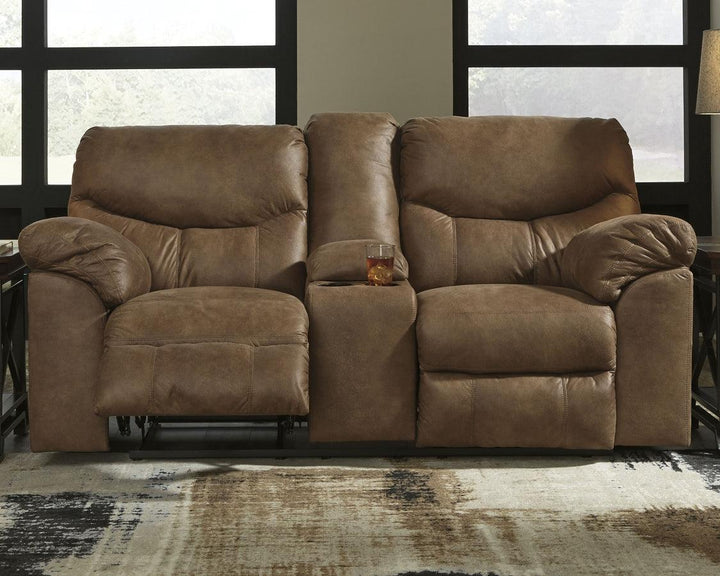 Boxberg Reclining Sofa and Loveseat 33802U1 Brown/Beige Contemporary Motion Upholstery Package By Ashley - sofafair.com