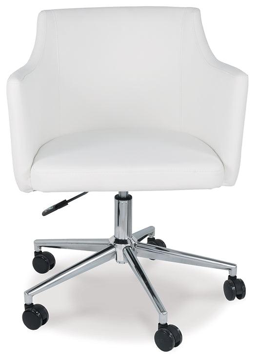 H410-01A White Contemporary Baraga Home Office Desk Chair By Ashley - sofafair.com