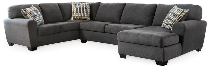 Ambee 3-Piece Sectional with Chaise 28620S2 Black/Gray Contemporary Stationary Sectionals By AFI - sofafair.com
