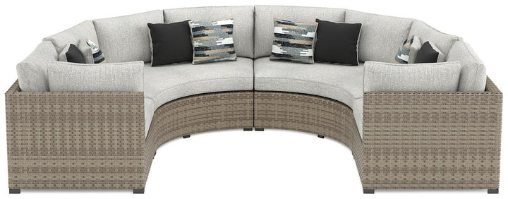 P458P7 Brown/Beige Contemporary Calworth 4-Piece Outdoor Sectional By AFI - sofafair.com