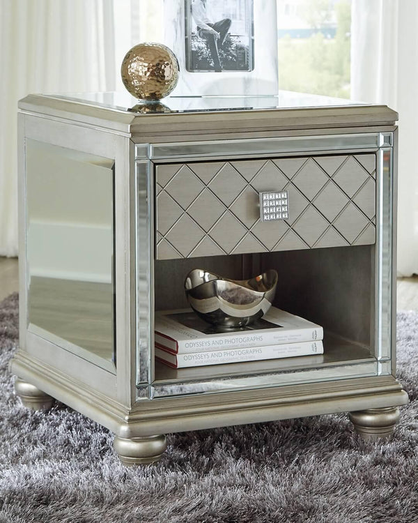 T942-3 Metallic Contemporary Chevanna End Table By Ashley - sofafair.com