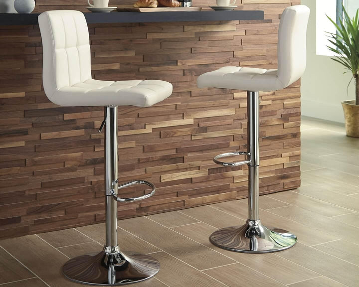 Bellatier Adjustable Height Bar Stool (Set of 2) D120-230X2 White Contemporary Barstool By Ashley - sofafair.com