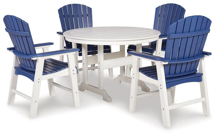 Crescent Luxe Outdoor Dining Table with 4 Chairs P207P1 White Contemporary Outdoor Package By Ashley - sofafair.com