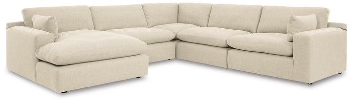 Elyza 5-Piece Sectional with Chaise 10006S6 White Contemporary Stationary Sectionals By AFI - sofafair.com