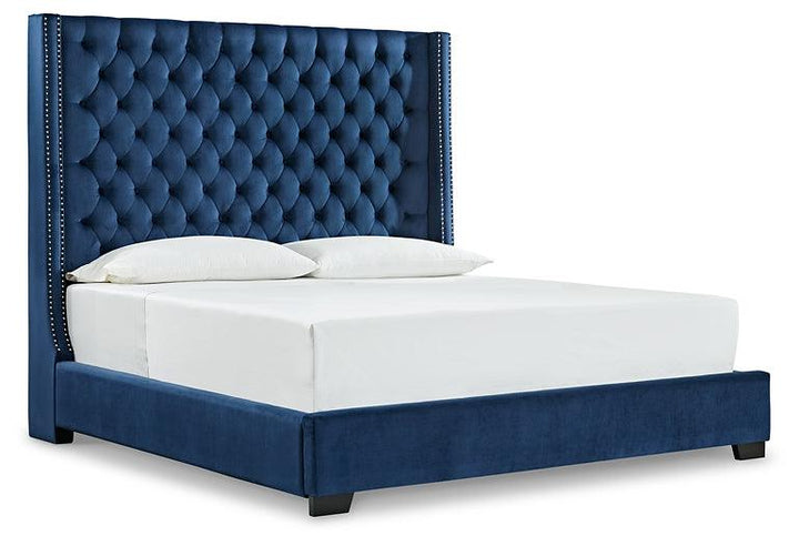 Coralayne California King Upholstered Bed B650B26 Blue Traditional Master Beds By Ashley - sofafair.com