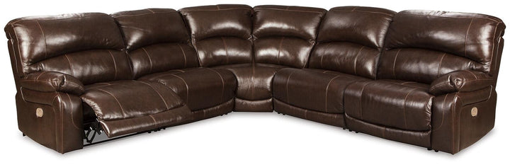 Hallstrung 5-Piece Power Reclining Sectional U52402S1 Brown/Beige Contemporary Motion Sectionals By AFI - sofafair.com