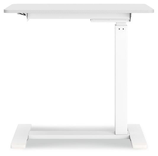 Lynxtyn Adjustable Height Home Office Side Desk H400-212 White Contemporary Desks By Ashley - sofafair.com