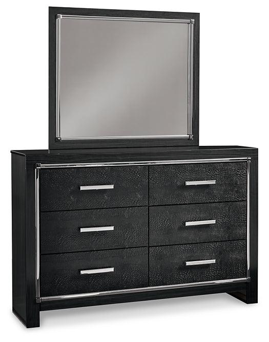 Kaydell Queen Upholstered Panel Storage Bed, Dresser, Mirror and 2 Nightstands B1420B27 Black/Gray Contemporary Bedroom Package By AFI - sofafair.com