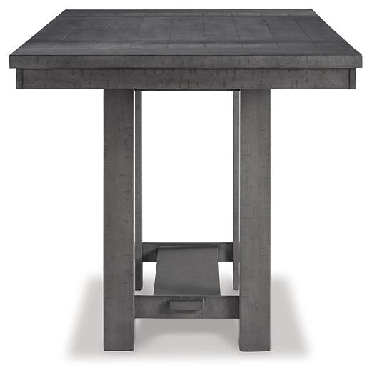 Myshanna Counter Height Dining Extension Table D629-32 Black/Gray Casual Counter Height Table By Ashley - sofafair.com