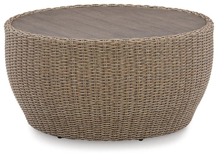 Danson Outdoor Coffee Table P505-708 Brown/Beige Casual Outdoor Cocktail Table By Ashley - sofafair.com