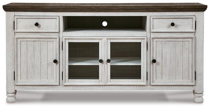 W814-68 White Casual Havalance TV Stand By Ashley - sofafair.com