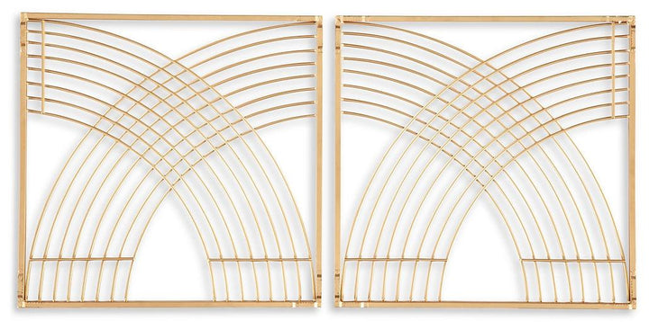 Dalkins Wall Decor (Set of 2) A8010375 Yellow Contemporary Wall Art Sculptures By Ashley - sofafair.com