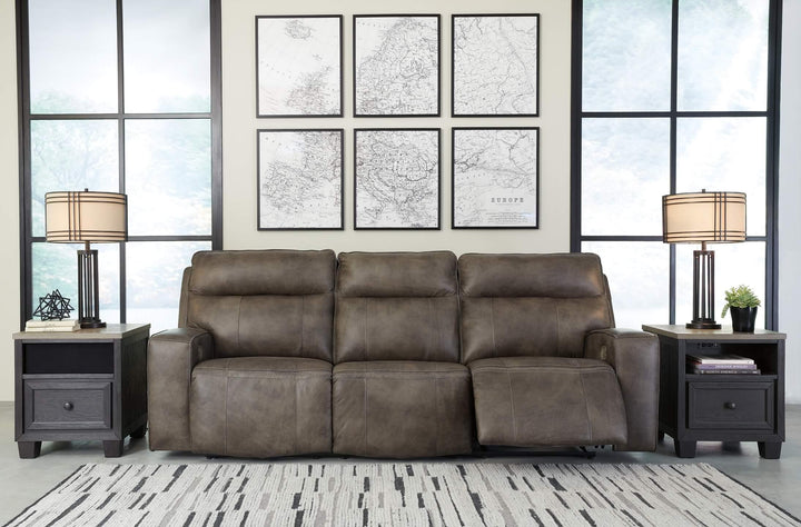 Game Plan Power Reclining Sofa U1520515 Black/Gray Contemporary Motion Upholstery By Ashley - sofafair.com