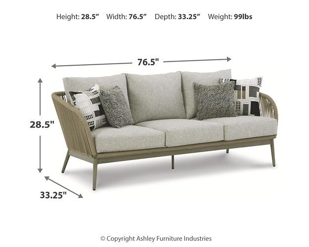 P390-838 Brown/Beige Casual Swiss Valley Outdoor Sofa with Cushion By Ashley - sofafair.com