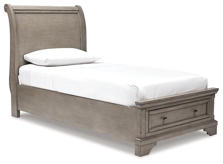 Lettner Twin Sleigh Bed B733B21 Black/Gray Casual Youth Beds By Ashley - sofafair.com